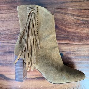 Charles David Fringe Boots with Burnished Toe